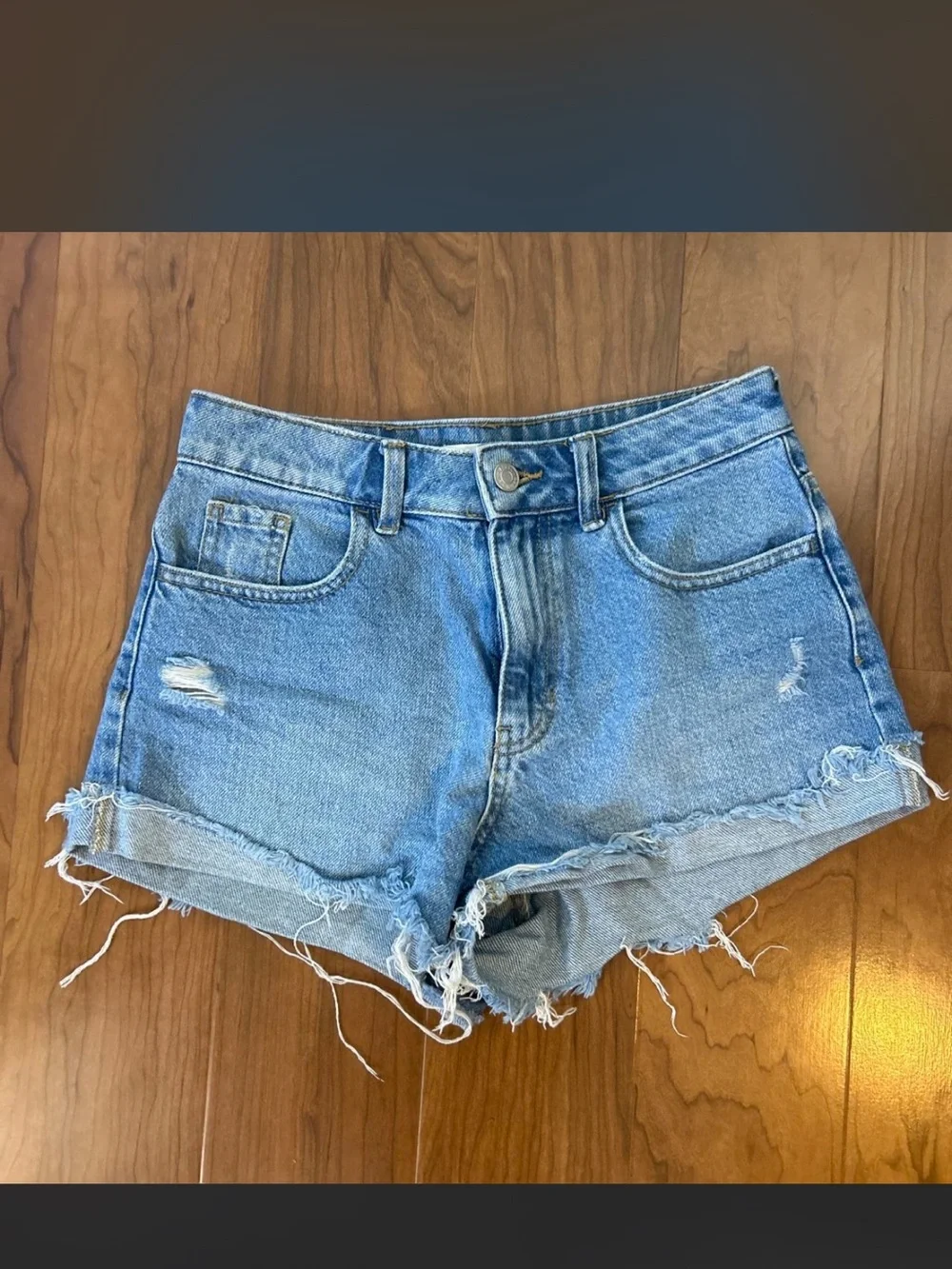 Pacsun Blue Distressed Denim Shorts